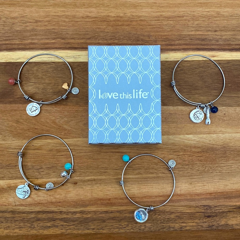 Love This Life Charm Bracelet Bundle of 4 with box